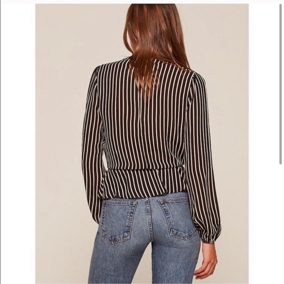 Reformation Black and White Striped Blouse - Picture 3 of 9